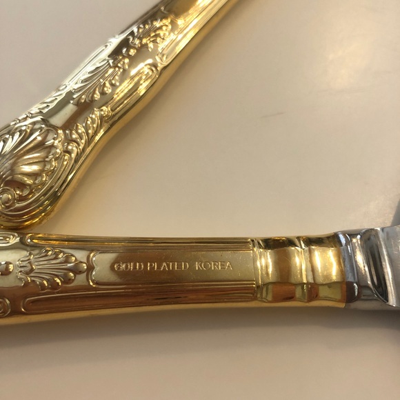 Wedding cake serving set! Beautiful stainless steel and gold plated! Lovely - Picture 5 of 7